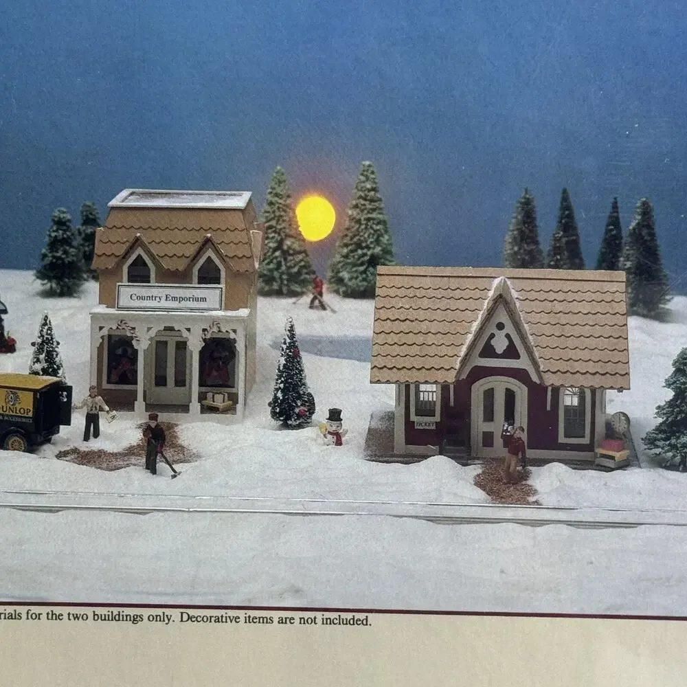 Greenleaf Village Station Store #8025 Vtg 1987 Sealed Model Kit Made in USA Wood